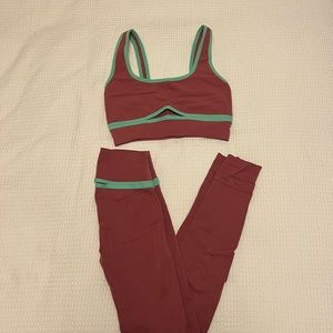 Fabletics sports bra and legging set
